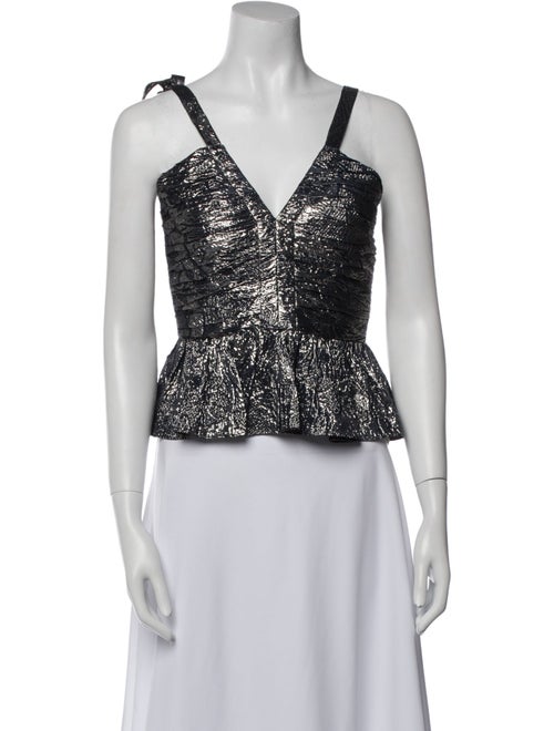 Ulla Johnson Silk V-Neck Crop Top