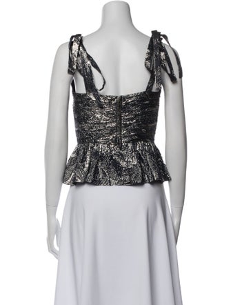 Ulla Johnson Silk V-Neck Crop Top