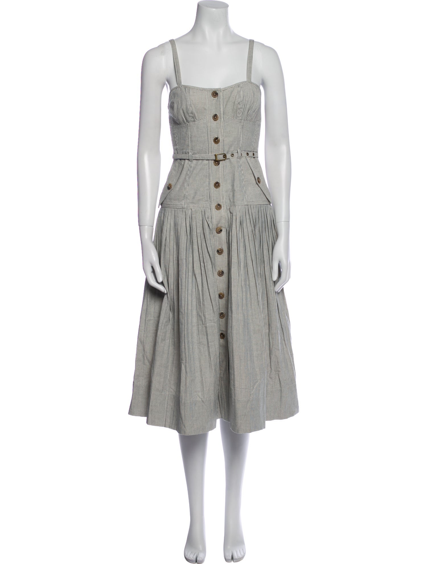 Ulla Johnson Striped Midi Length Dress