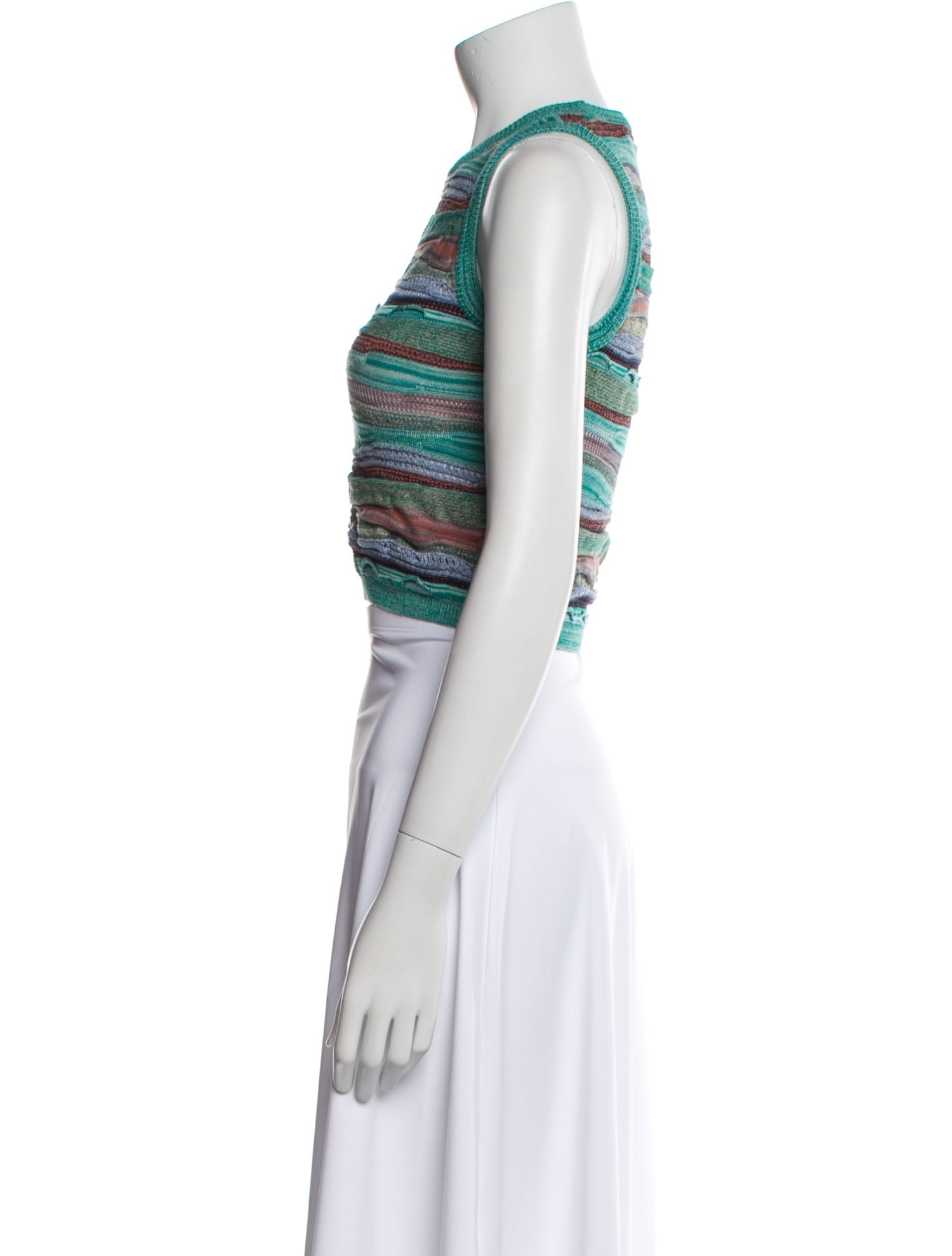 Ulla Johnson Striped Crew Neck Crop Top
