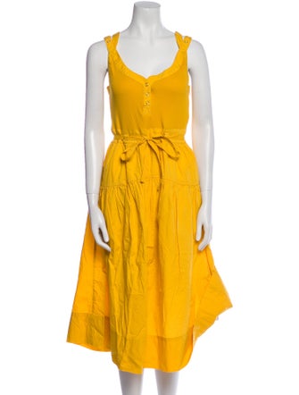 Ulla Johnson V-Neck Midi Length Dress