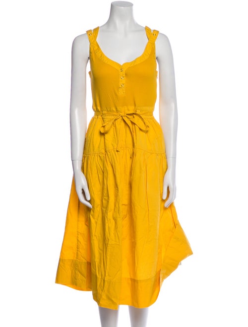 Ulla Johnson V-Neck Midi Length Dress