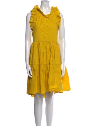 Ulla Johnson Mock Neck Knee-Length Dress