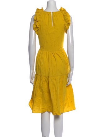 Ulla Johnson Mock Neck Knee-Length Dress