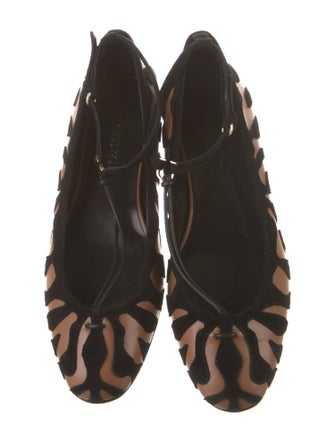 Ulla Johnson Suede Animal Print Ballet Flats