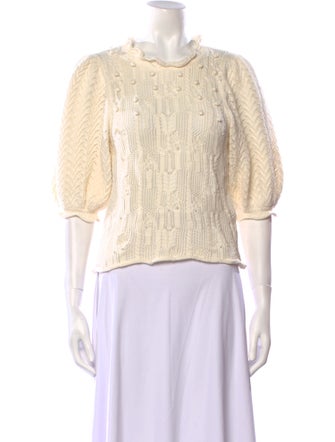 Ulla Johnson Crochet Crew Neck Sweater