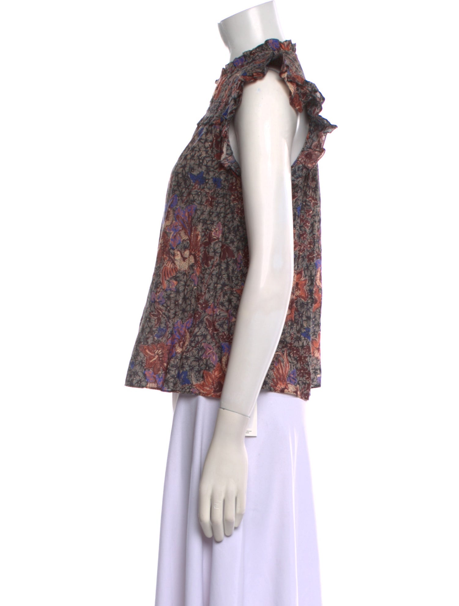 Ulla Johnson Floral Print Mock Neck Blouse