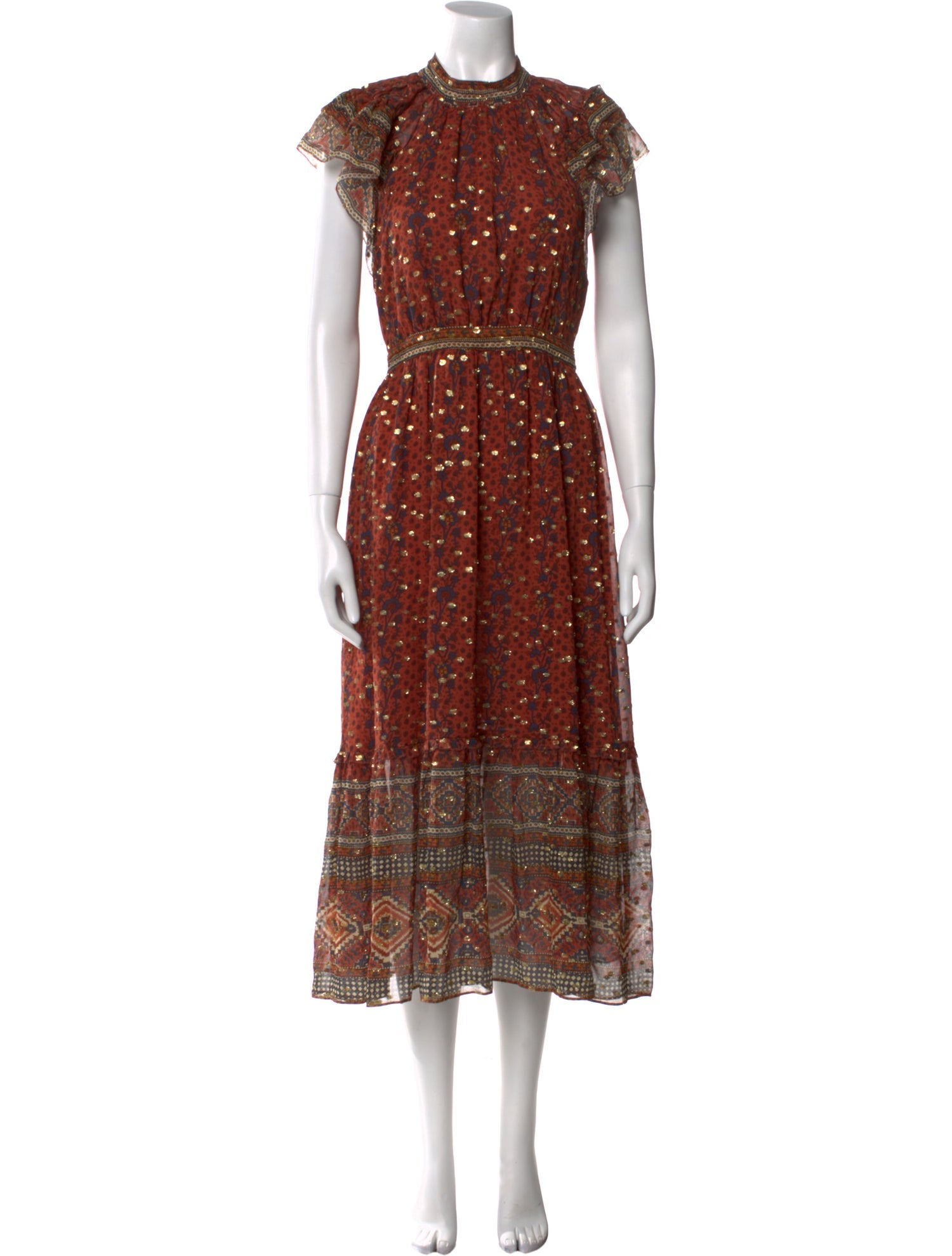 Ulla Johnson Silk Midi Length Dress