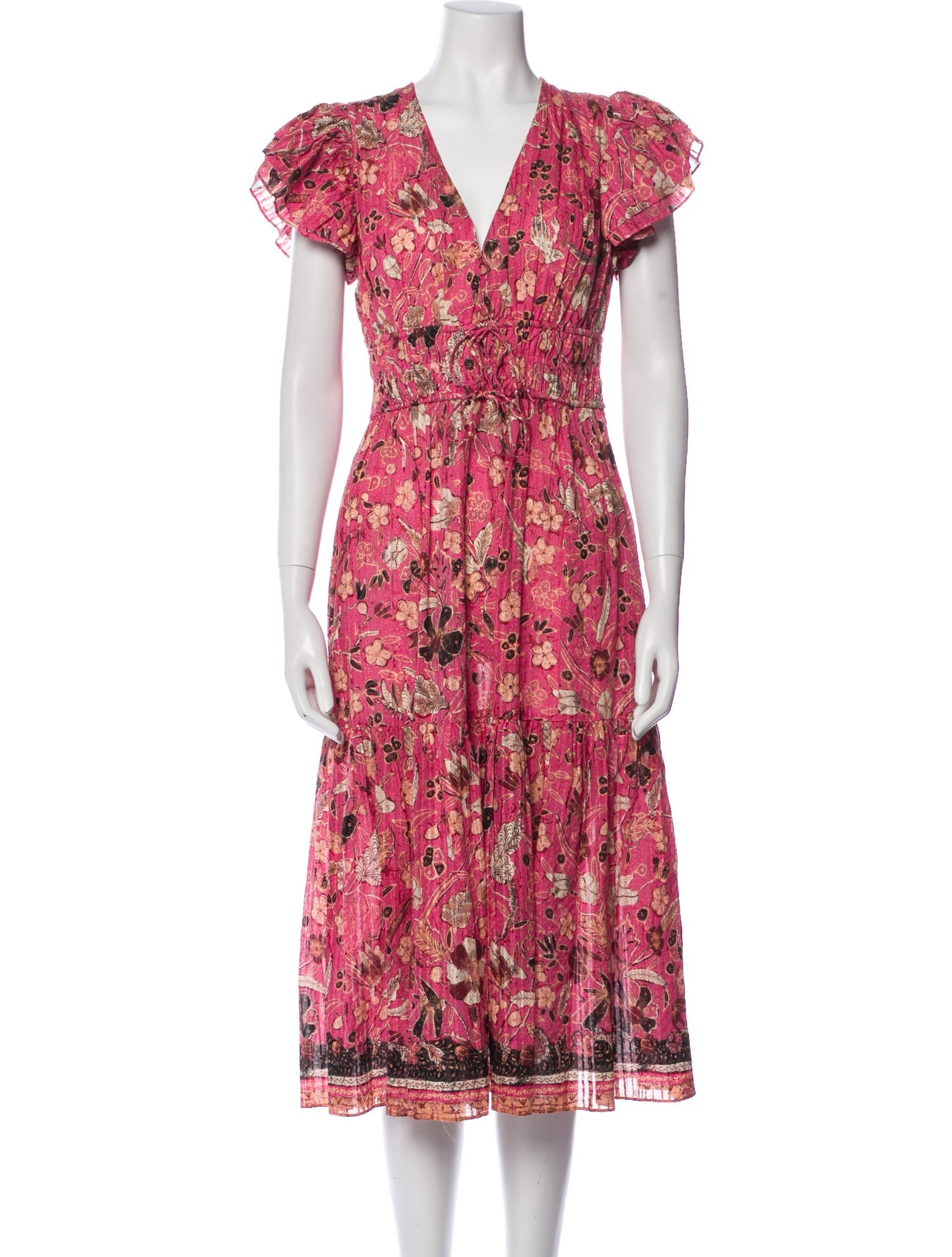 Ulla Johnson Floral Print Midi Length Dress