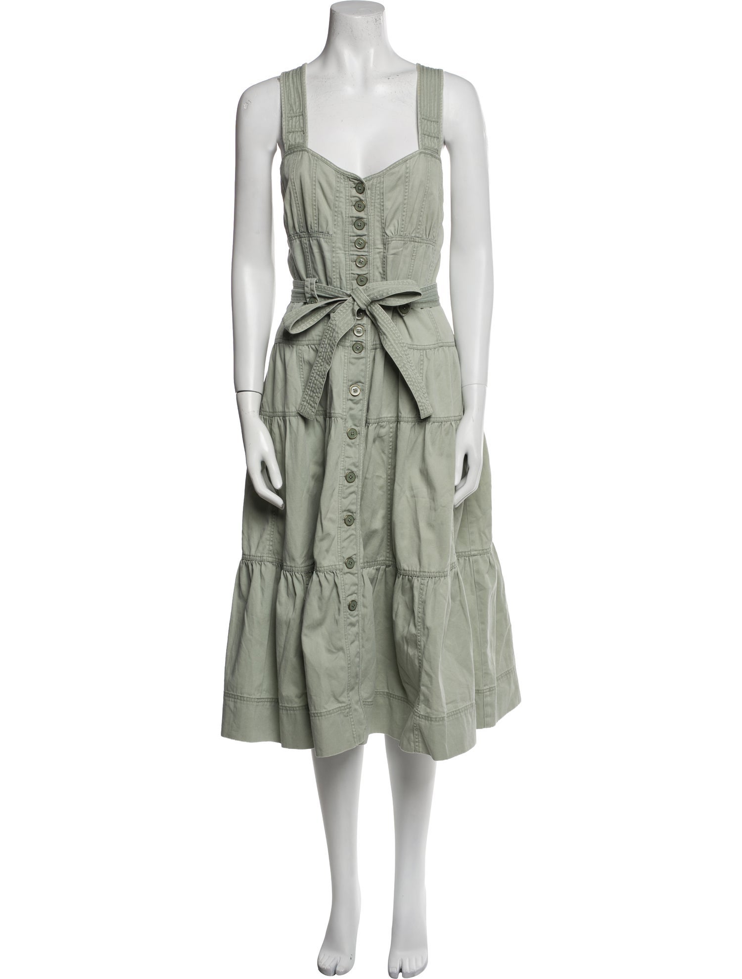 Ulla Johnson Square Neckline Knee-Length Dress