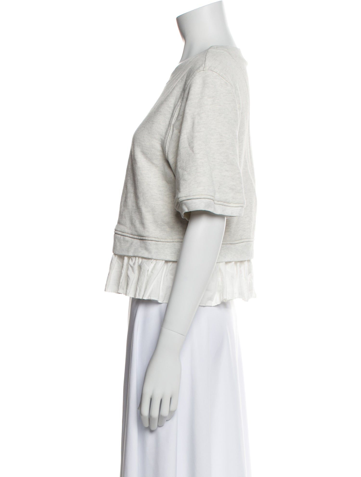 Ulla Johnson Crew Neck Short Sleeve Crop Top