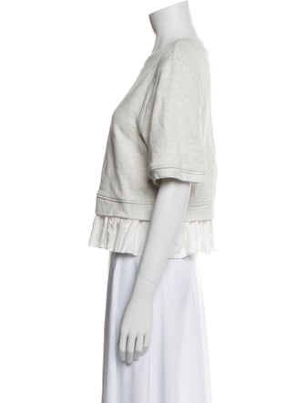 Ulla Johnson Crew Neck Short Sleeve Crop Top