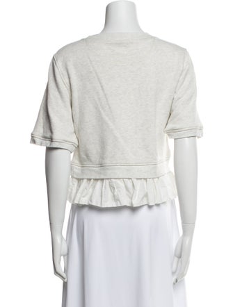 Ulla Johnson Crew Neck Short Sleeve Crop Top