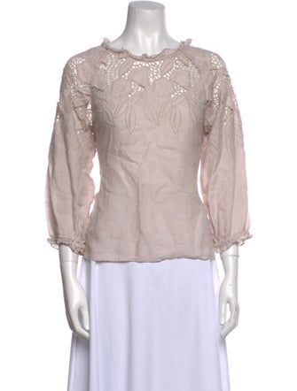 Ulla Johnson Linen Bateau Neckline Blouse