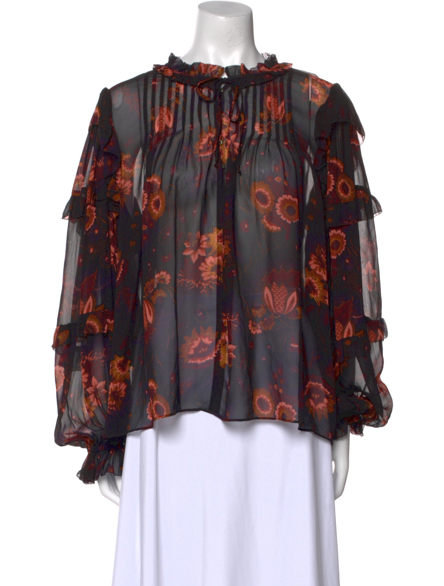 Ulla Johnson Silk Floral Print Blouse
