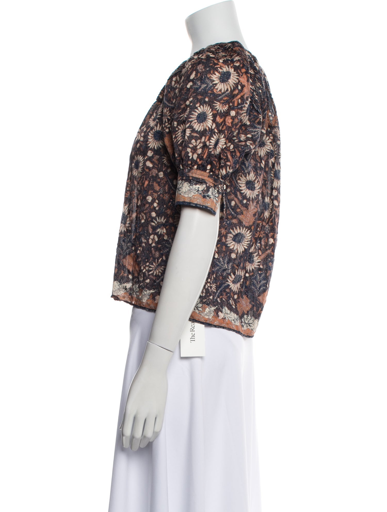 Ulla Johnson Floral Print Scoop Neck Crop Top