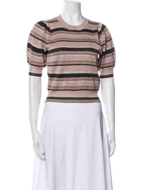 Ulla Johnson Striped Crew Neck Crop Top