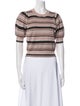 Ulla Johnson Striped Crew Neck Crop Top