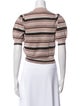 Ulla Johnson Striped Crew Neck Crop Top