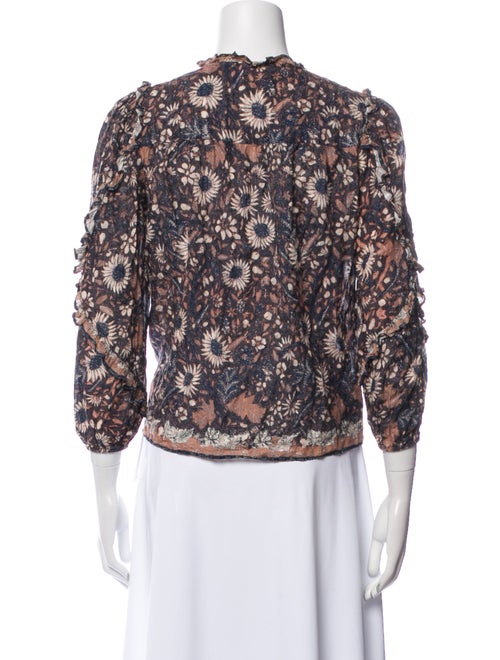 Ulla Johnson Floral Print V-Neck Blouse