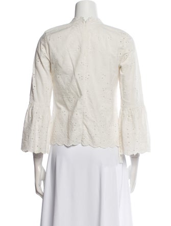 Ulla Johnson Mock Neck Three-Quarter Sleeve Blouse