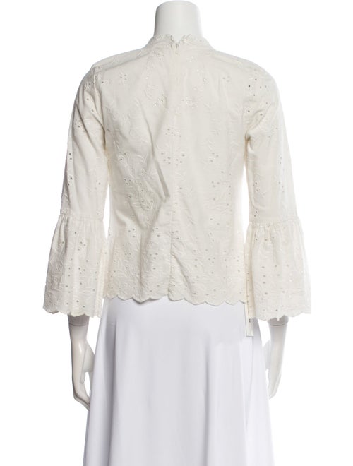 Ulla Johnson Mock Neck Three-Quarter Sleeve Blouse