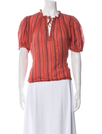 Ulla Johnson Striped Cowl Neck Blouse