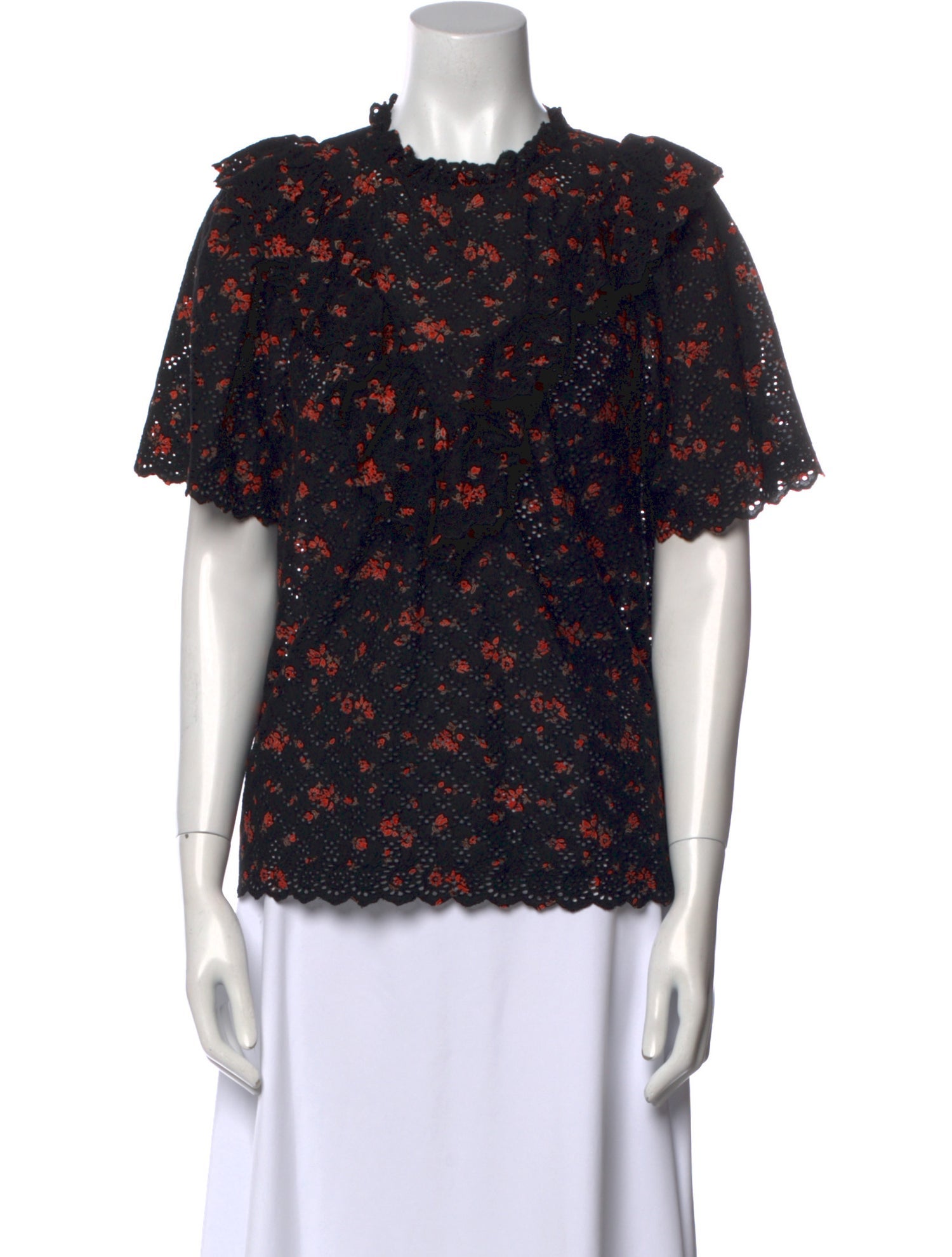 Ulla Johnson Floral Print Crew Neck Blouse