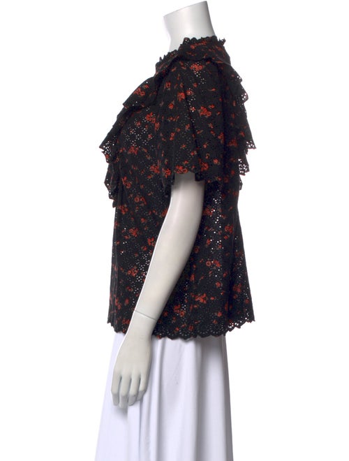 Ulla Johnson Floral Print Crew Neck Blouse