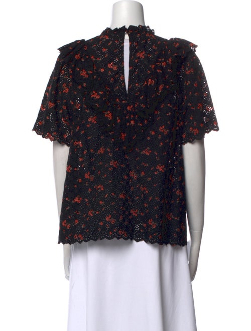 Ulla Johnson Floral Print Crew Neck Blouse