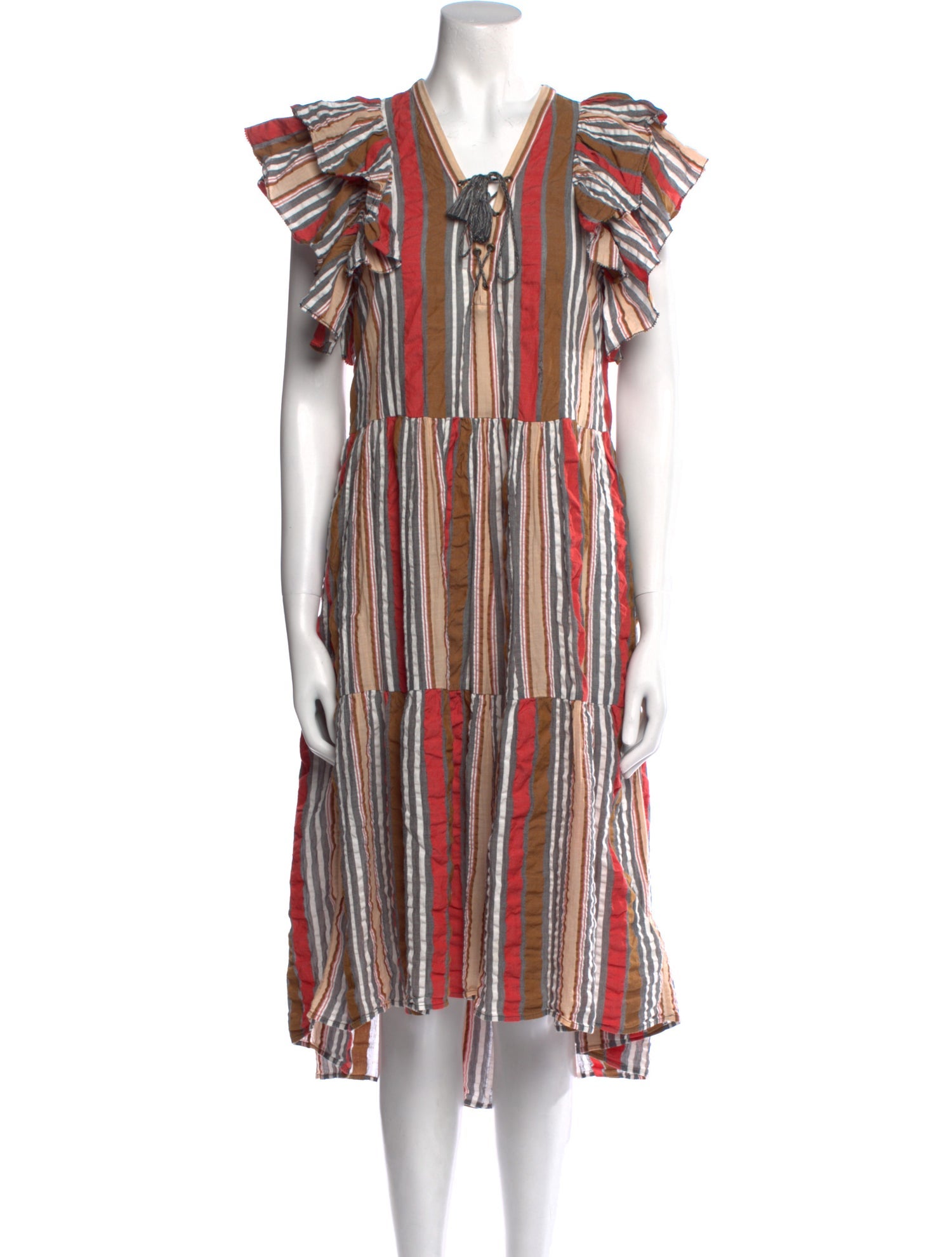 Ulla Johnson Striped Midi Length Dress