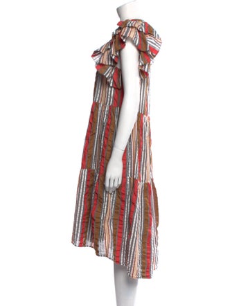 Ulla Johnson Striped Midi Length Dress