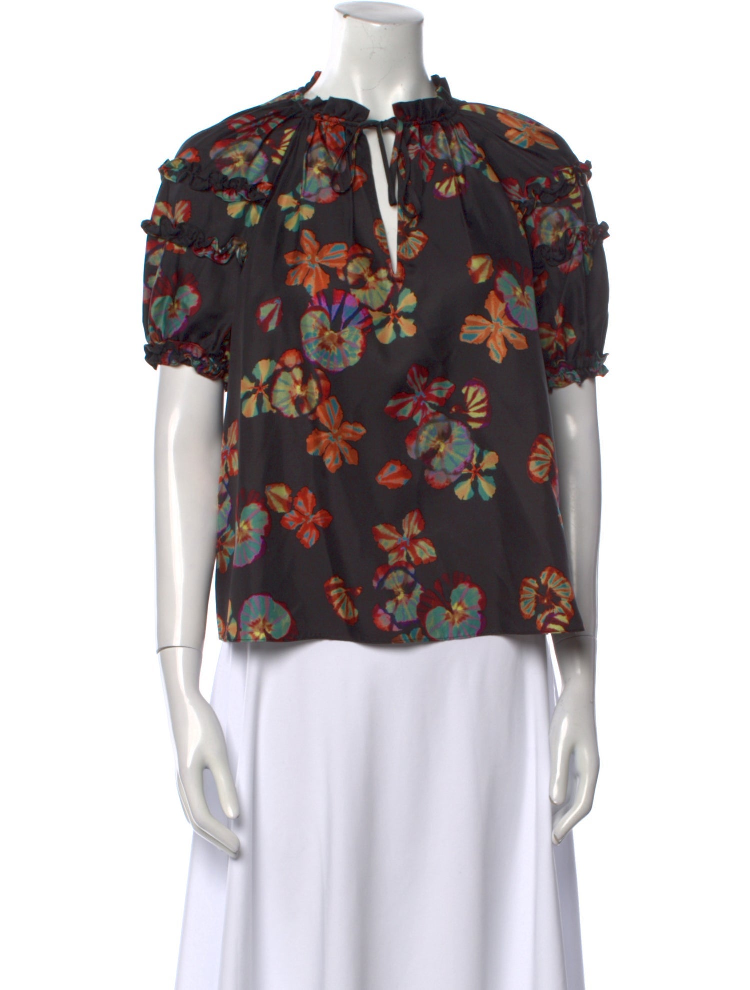 Ulla Johnson Silk Floral Print Blouse