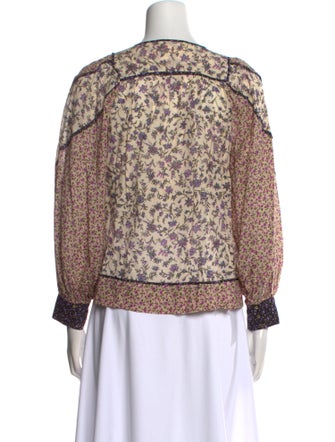 Ulla Johnson Printed Tie Neck Blouse
