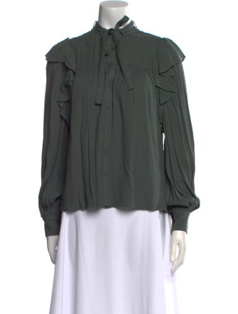 Ulla Johnson Mock Neck Long Sleeve Blouse