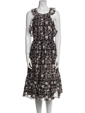 Ulla Johnson Floral Print Midi Length Dress