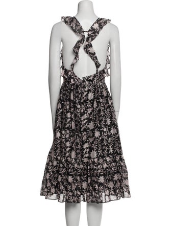 Ulla Johnson Floral Print Midi Length Dress