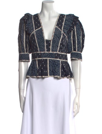 Ulla Johnson Silk Printed Crop Top