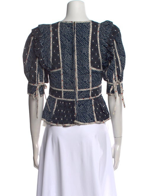 Ulla Johnson Silk Printed Crop Top