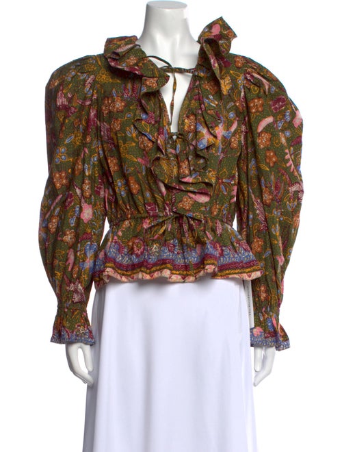 Ulla Johnson Printed V-Neck Blouse