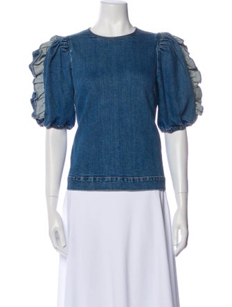 Ulla Johnson Crew Neck Short Sleeve Top