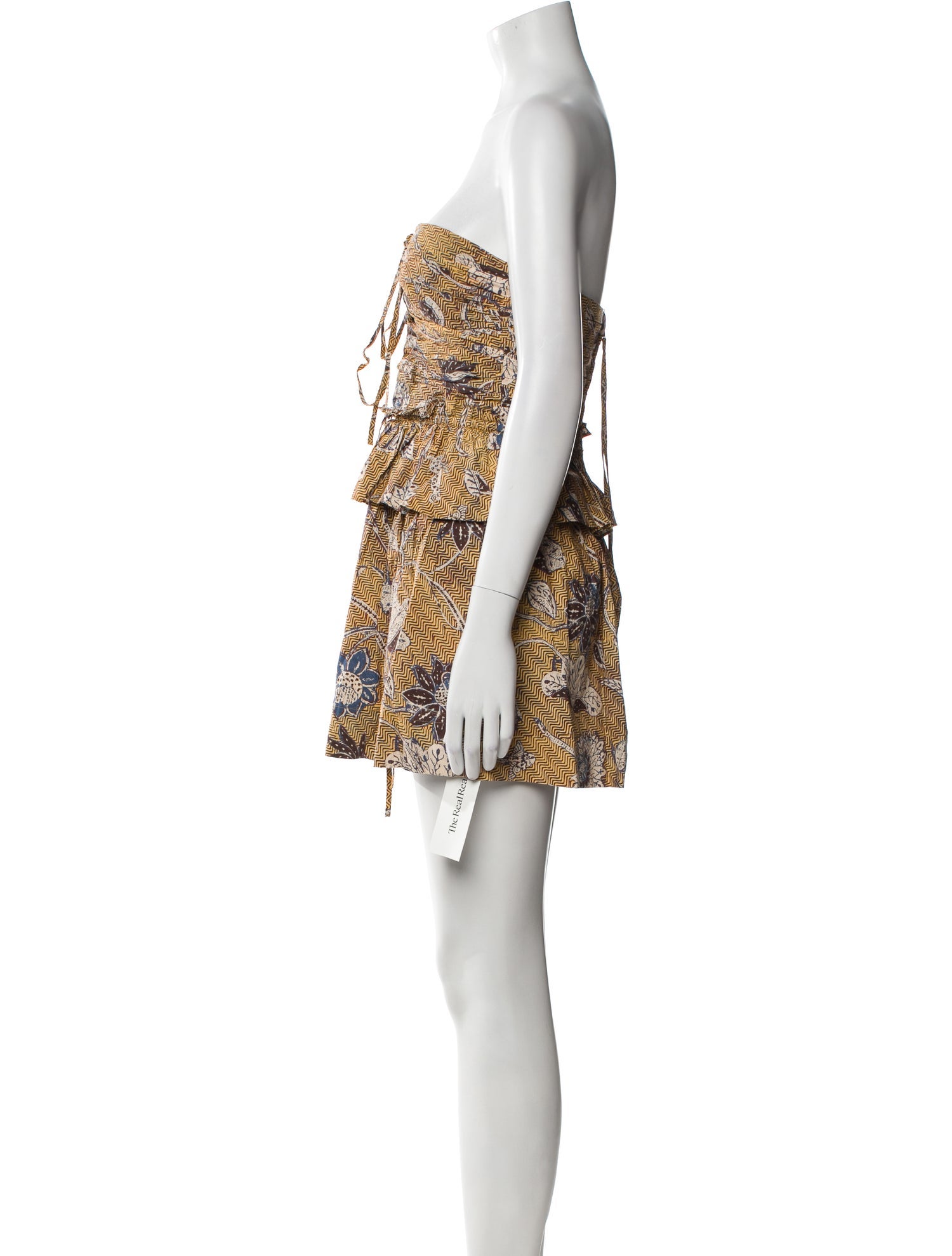 Ulla Johnson Floral Print Strapless Romper