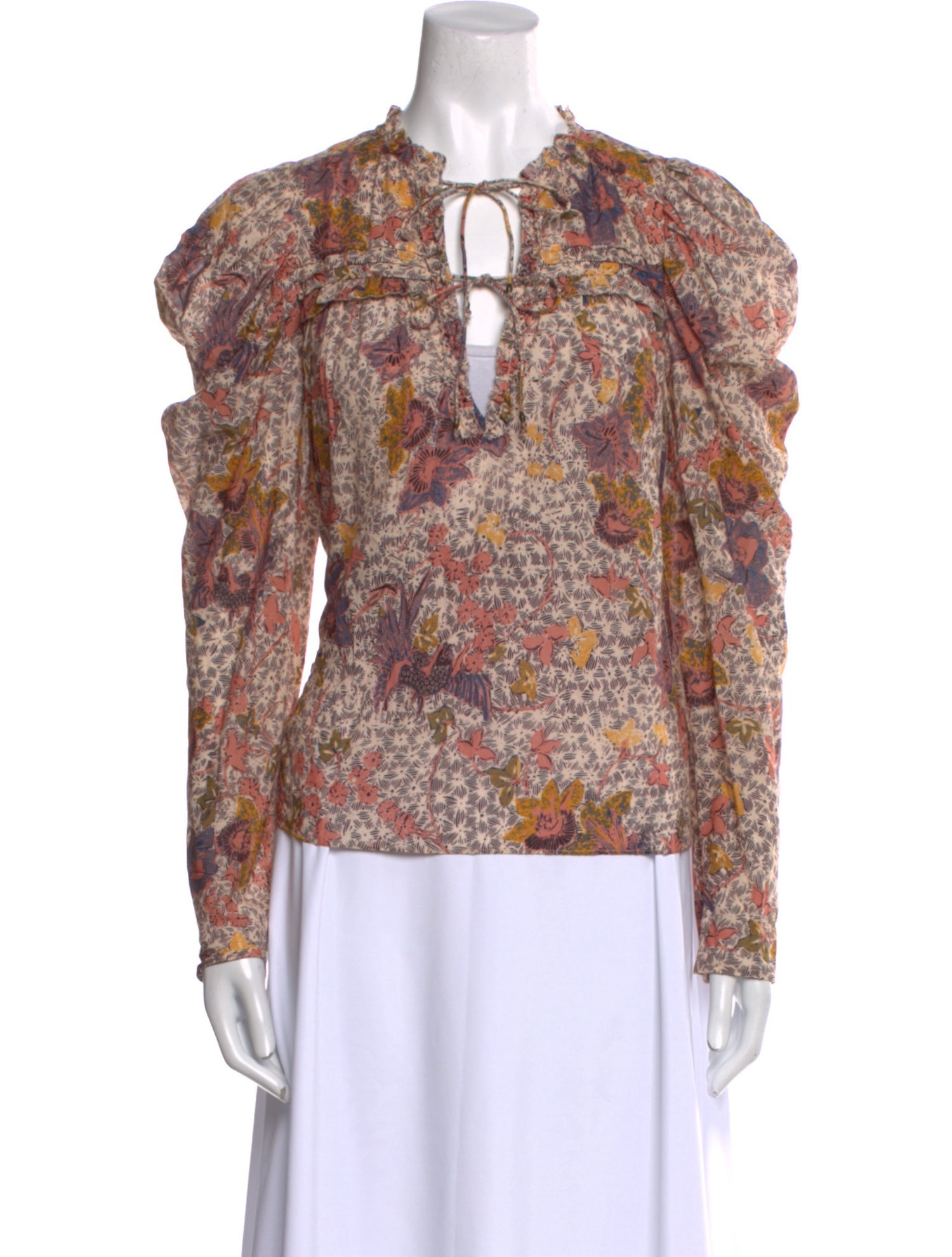 Ulla Johnson Floral Print V-Neck Blouse