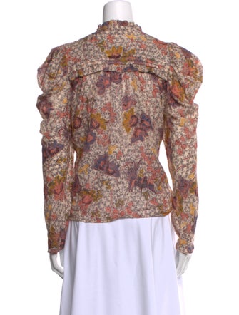 Ulla Johnson Floral Print V-Neck Blouse