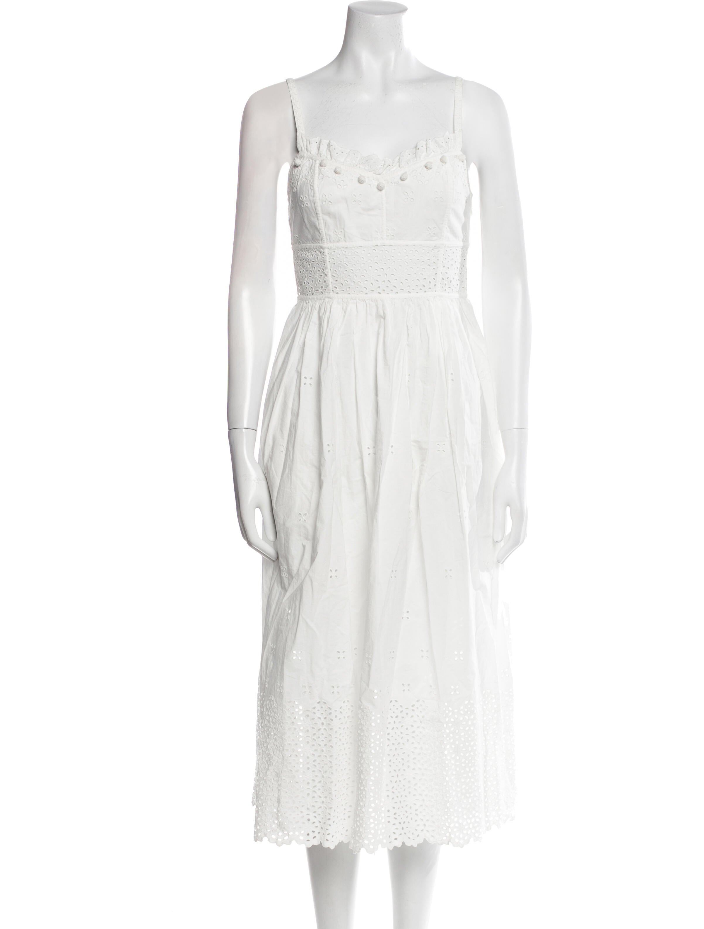 Ulla Johnson Square Neckline Midi Length Dress