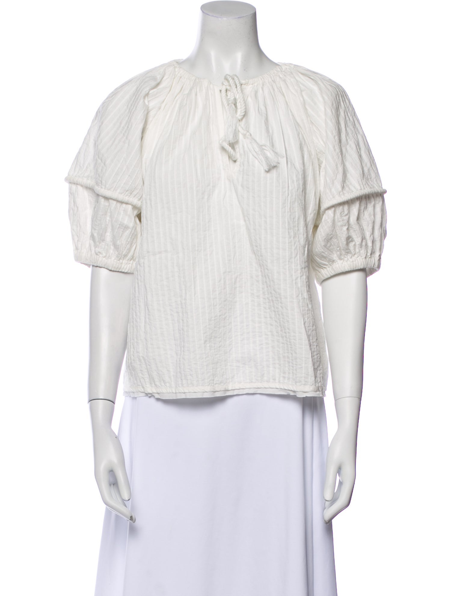 Ulla Johnson Bateau Neckline Short Sleeve Blouse