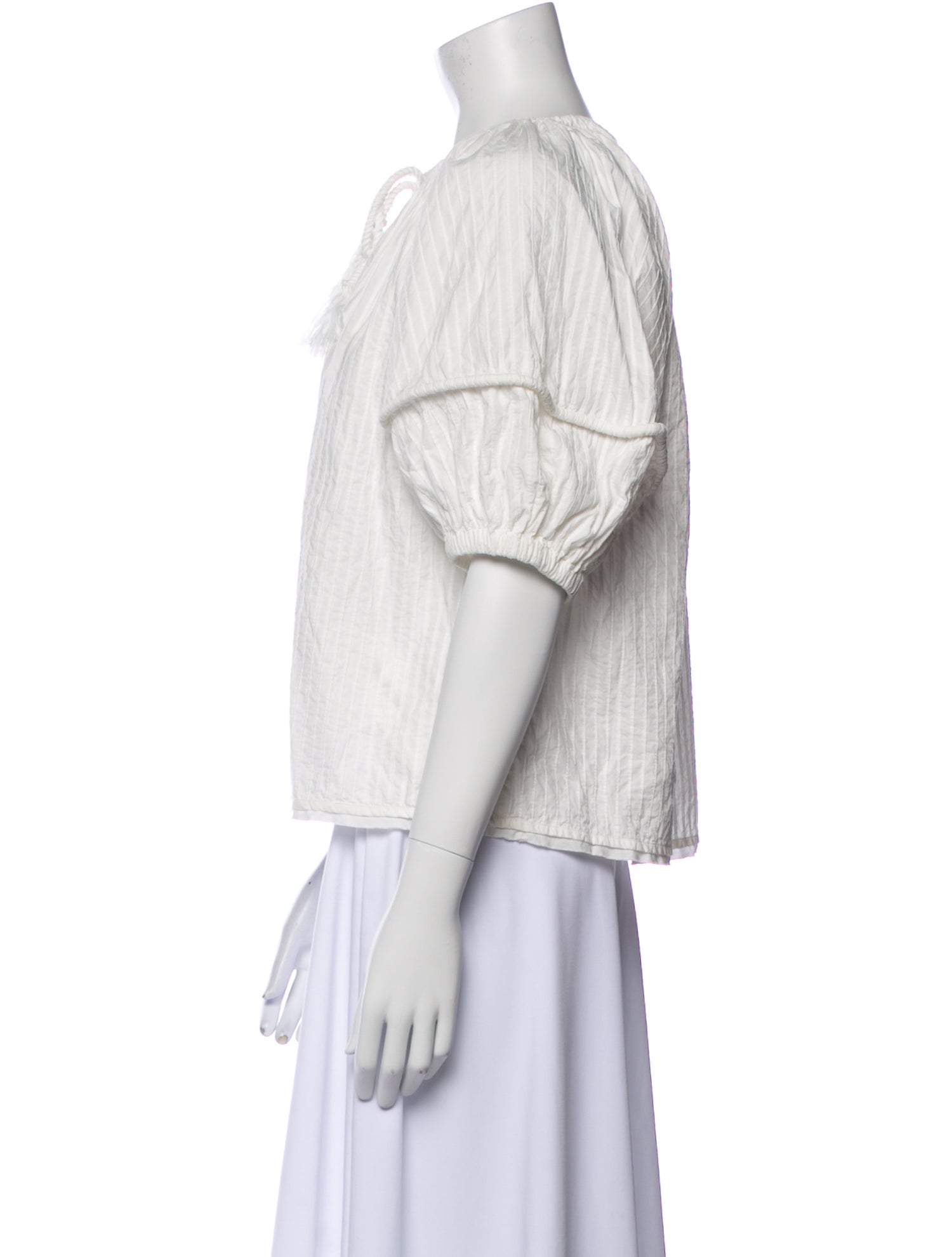 Ulla Johnson Bateau Neckline Short Sleeve Blouse