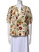 Ulla Johnson Floral Print V-Neck Blouse
