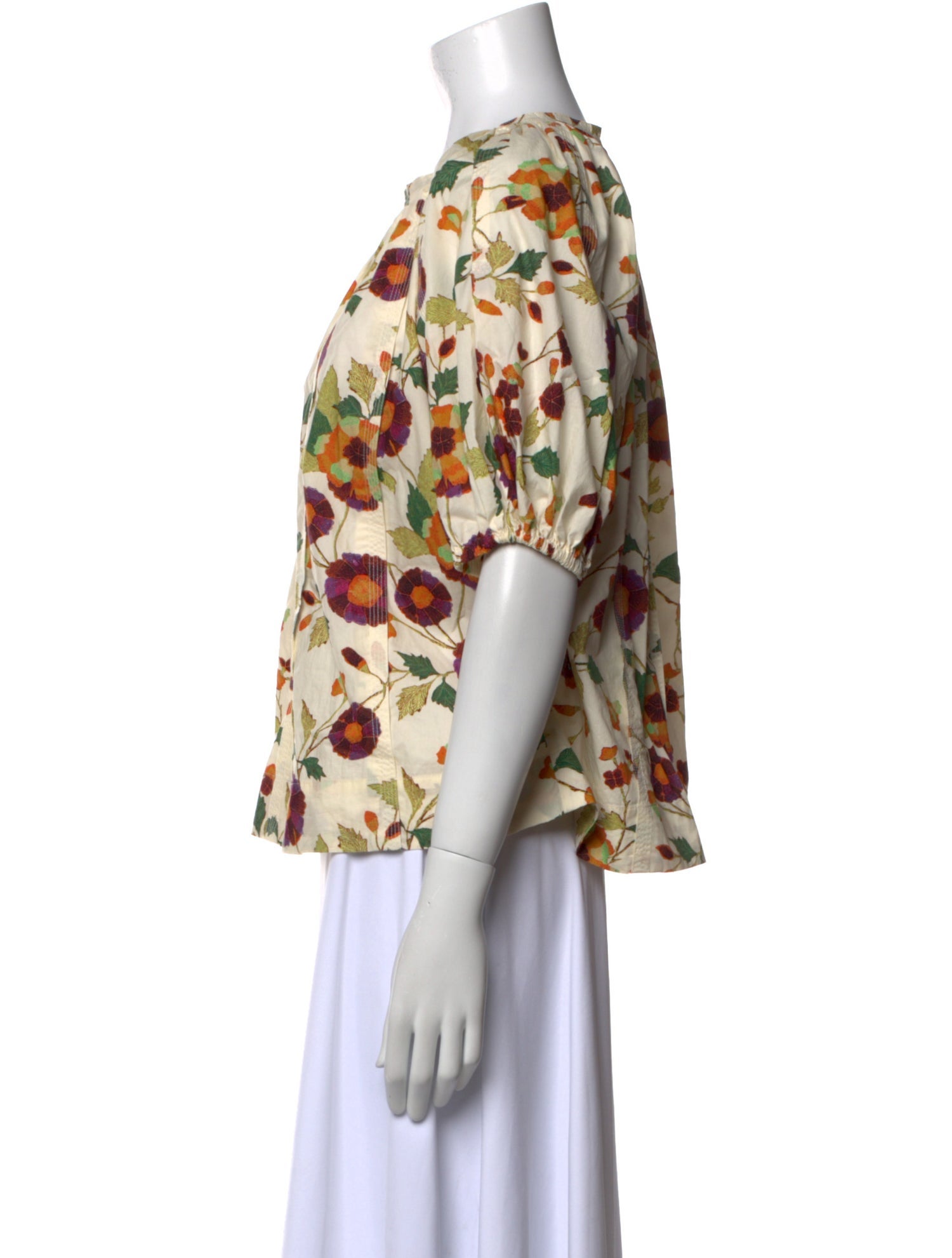 Ulla Johnson Floral Print V-Neck Blouse