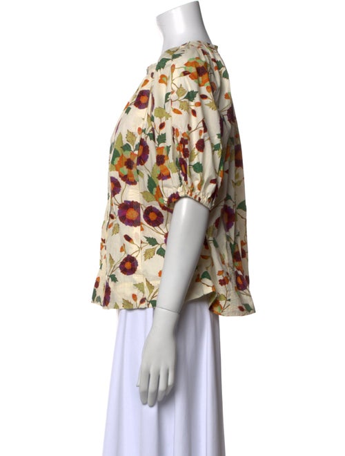 Ulla Johnson Floral Print V-Neck Blouse